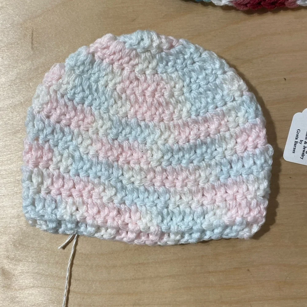 Handmade Multicolor Crochet Beanie Set for Kids (QG)